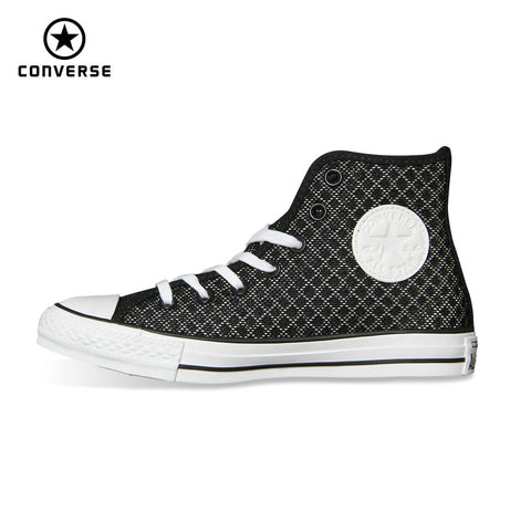 Converse black Stripe weave sneakers canvas shoes - apollokick.myshopify.com